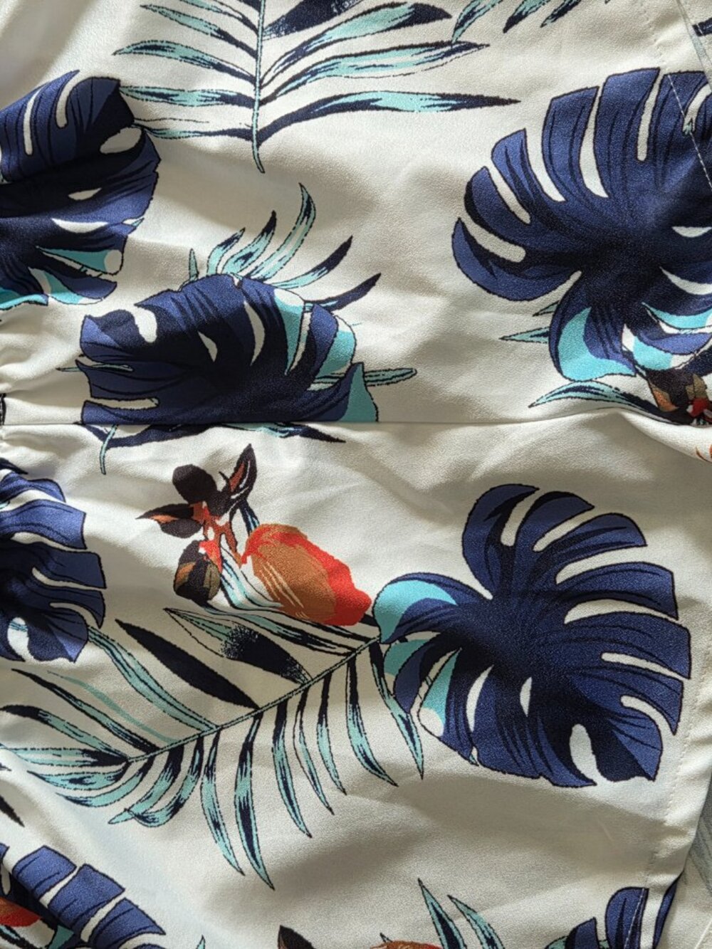 SHEIN White Tropical Montera Print High Waist Paperbag Shorts - Picture 5 of 10